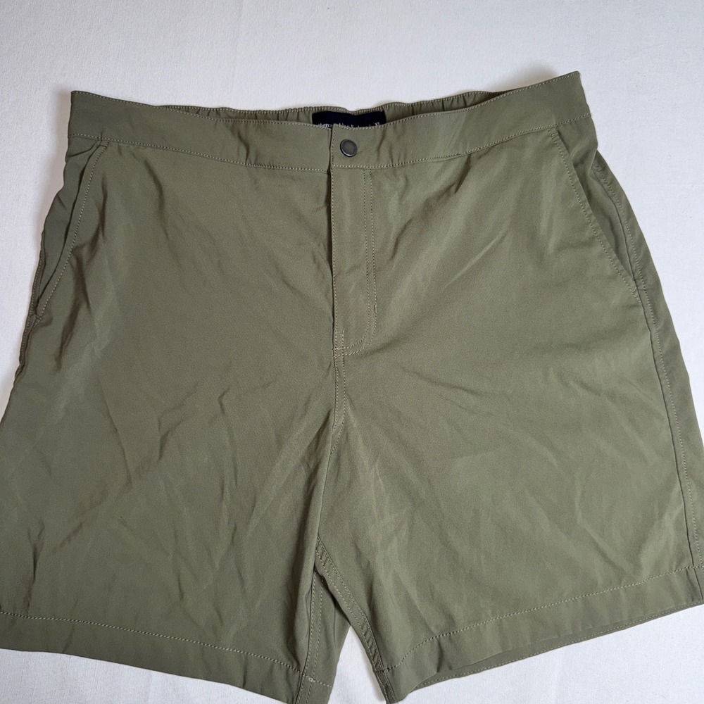 Abercrombie & Fitch Men XL Stretch All Day Shorts Olive Green Mesh Lined - Picture 1 of 14